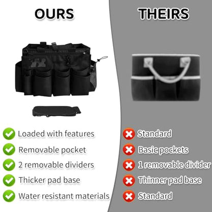 Boczif Cleaning Caddy Bag Wearable,Cleaning Caddy Supplies Organizer（Black） - color: Black