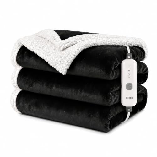 Electric Heated Blanket 72"×84", 4 Heating Levels & 10H Auto-Off | Full Size Dark Gray, Sherpa & Soft Microplush, Quick Heating, Machine Washable, for Couch, Bed & Office, Parents' Gifts - color: 01-dark Gray, size: Full Size ( 72"x84" )