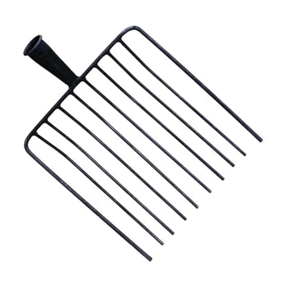 Steel Pitchfork Replacement Head, 10-Tooth Agricultural Manure Fork for Gardening and Stall Cleaning, Without Handle - color: 10 Teeth