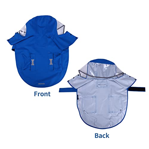 Waterproof Dog Raincoat, Adjustable Reflective Lightweight Pet Rain Clothes with Poncho Hood (X-Small, Blue) - color: Blue, size: X-Small(4-9lb)