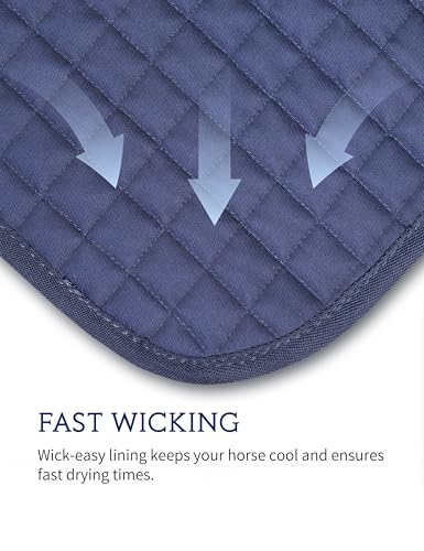 Harrison Howard All-Purpose Saddle Pad Suede Saddle Pad for Horses Use During Everyday Riding - color: Navy