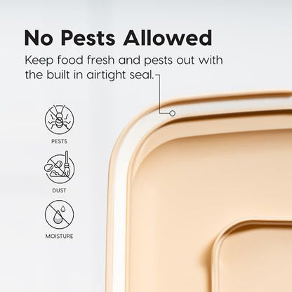 IRIS USA Dog Food Storage Container, Up to 40 lbs, Almond, Made in USA - color: Almond, size: 40 lbs