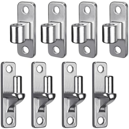 Insaga 304 Stainless Steel Gate Hinges 4 Pack, Heavy Duty Wall Mount Hinges with 5/8" Pin, One-Piece Casting Farm & Chain Link Fence Gate Hardware - color: Silver-SS-4Pack