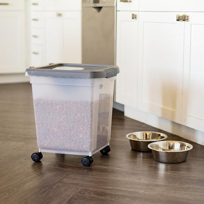 IRIS USA Dog Food Storage Container, Up to 25 lbs, White, Made in USA - color: Dark Gray, size: 25 lbs