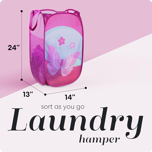 Handy Laundry Collapsible Mesh Pop Up Hamper (Butterfly) - color: Butterfly, 1-PACK
