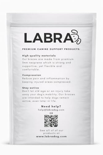 Labra Dog Rear Leg Hock Joint Compression Wrap - Supportive Brace for Weak Back Legs, ACL Tear, and Joint Discomfort - Adjustable Hind Leg Support for Senior Dogs - Medium - size: Medium