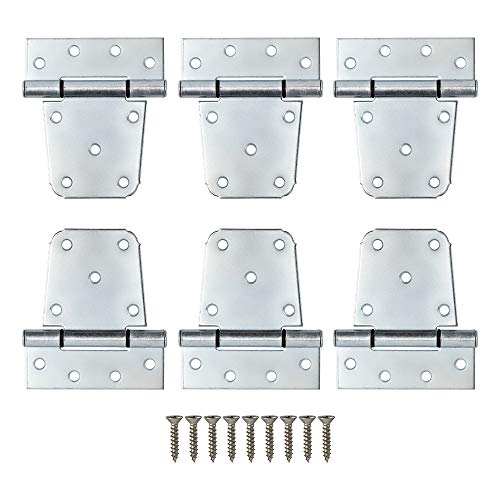 3-1/2" Heavy Duty Gate Hinges, 6 Pack T Strap Hinge, Zinc Plated - color: 6 Pack - Zinc