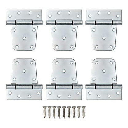 3-1/2" Heavy Duty Gate Hinges, 6 Pack T Strap Hinge, Zinc Plated - color: 6 Pack - Zinc