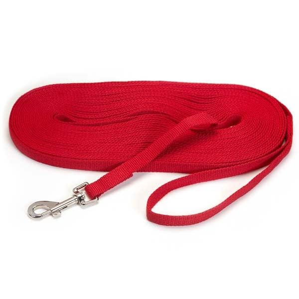 Guardian Gear Cotton Web Dog Training Lead 15'x5/8", Red - color: Red, size: 15-Feet