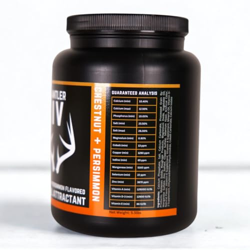 Antler IV Mineral Attractant, 5.5lb jug or 30lb Bucket, Highly Attractive Chestnut and Persimmon Flavor and Scent - size: 5.5lbs