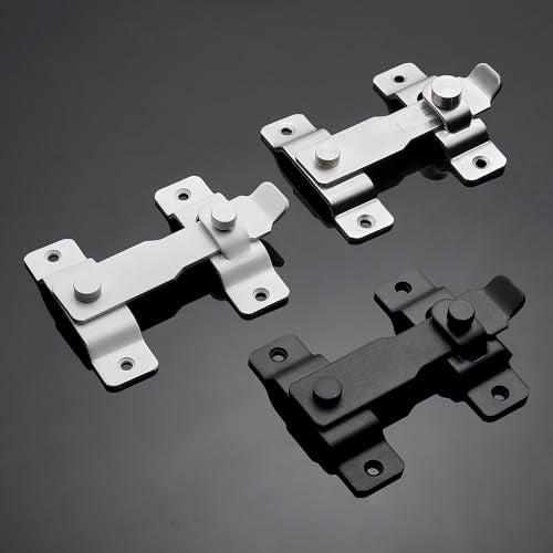 Matte Black Barn Door Latches，4.33”x 3.23” Flip Door Latch - color: Matte Black_1 Pack