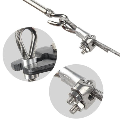 Shineyoo 1/8" Wire Rope Kit - Steel Wire, 100FT Turnbuckles for Cables, Vinyl Coated Stainless Steel Cable for Outdoor, Garden, Kitchen, Craft - style: 100FT