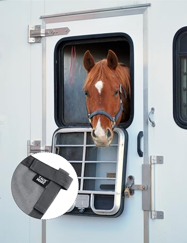 Tackmore Horse Trailer Window Screen Mesh Trailer Safety Bar Window Screen with Mesh Hole Trailer Bar Window Accessories 26 * 22.5 inch - size: 26*22.5 inch