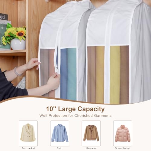 32" Cotton Garment Bag for Hanging Clothes, Short, 3 Pack Suit Bag - size: 10"W x 32"H-3pcs