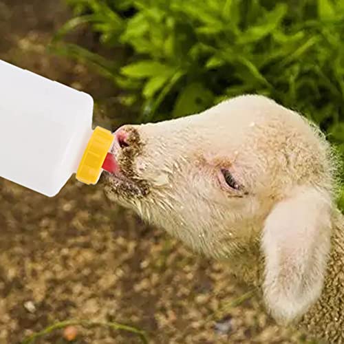 Goat Nipple and Bottles Set for Feeding Sheep Goat Lamb Puppy - color: White 25