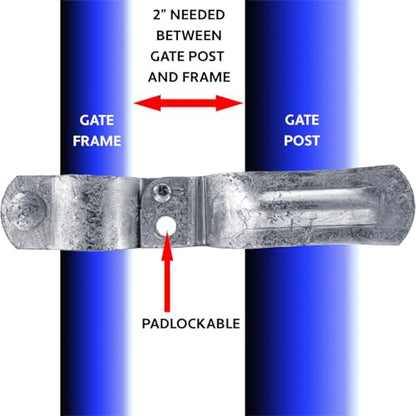 Heavy Duty Fork Latch (Bolt in) 1-5/8" x 2-3/8" Galvanized Pressed Steel - color: GALVANIZED, size: 1-5/8" x 2-3/8"