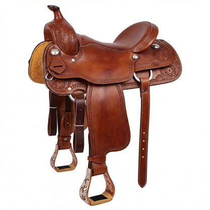 CHALLENGER Horse Western 5" Slanted Offset Angled Cactus Engraved Aluminum Show Stirrups 51243 - color: Bronze Cactus