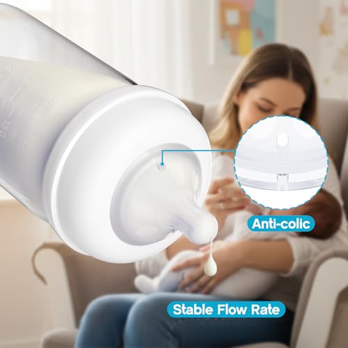 Baby Silicone Nipples for Lansinoh Bottles, Anti-Colic Replacement Nipple for Baby 1m+, BPA Free, Slow Flow, Size S, 6 Count