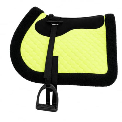 CHALLENGER Horse English Quilted Fleece Padded Trail Bareback Pad 72F48 - color: Lime Black