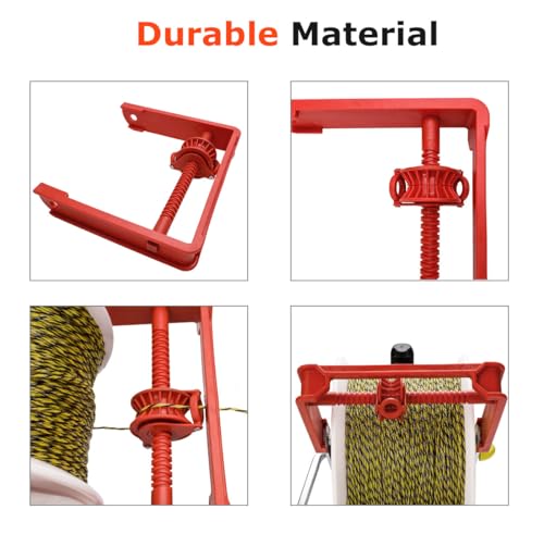 3:1 Geared Electric Fencing Reel, Electric Fence Wire Reel, with Guide - size: 0 ft x 1 standard reel x 1 guide