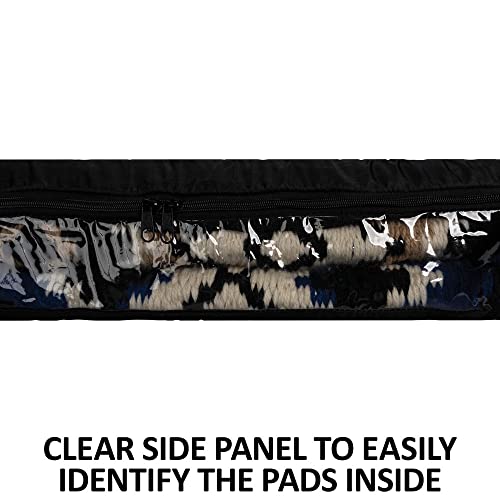 Dura-Tech Clear View Western Saddle Pad Bag Carrier | Color Black | Keeps Horse Gear Organized & Clean | Clear View Panel for Easy Identification | Convenient Name Pocket