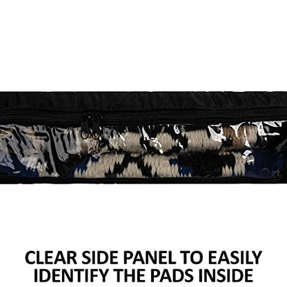 Dura-Tech Clear View Western Saddle Pad Bag Carrier | Color Black | Keeps Horse Gear Organized & Clean | Clear View Panel for Easy Identification | Convenient Name Pocket