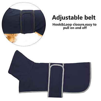 Dachshund Coats Sausage Dog Fleece Coat in Winter Miniature Dachshund Clothes with Hook and Loop Closure and high vis Reflective Trim Safety - Navy - M - color: Navy, size: Medium(Back: 17"-18"in)