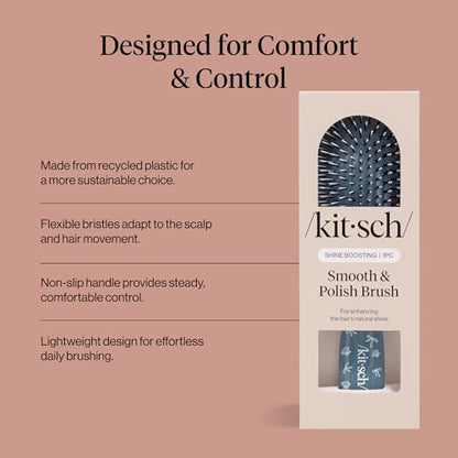 Kitsch Smooth & Polish Hair Brushes For Women and Men - Coastal Blue Print - color: Blue