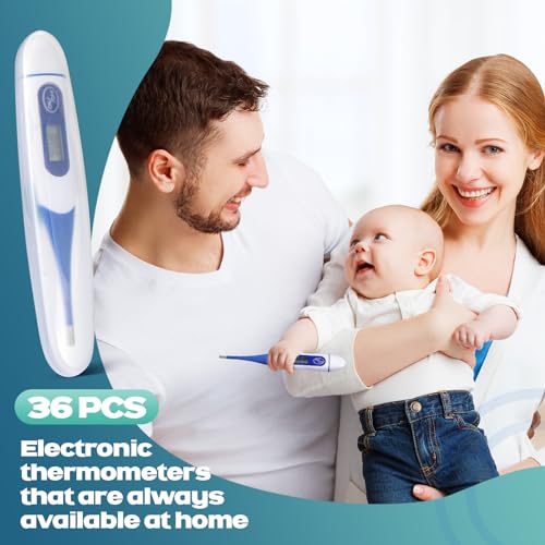 TrelaCo 36 Pcs Digital Thermometers, Oral Fast Reading, Blue - size: Blue