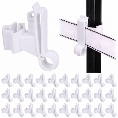 Pangda 60 Pack T Post Insulators Electric Fence for Farm Polytape, White - color: White