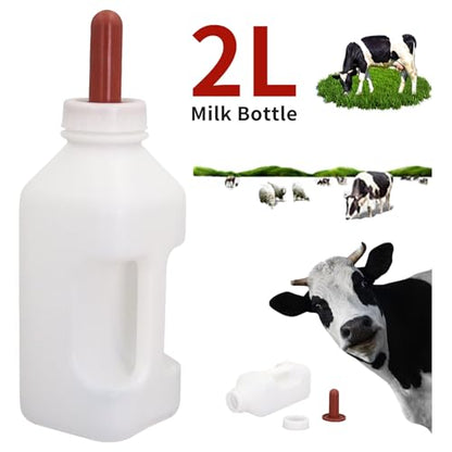 2 Quart Calf Nursing Bottle Rubber Screw Nipple with Replacemen Cap