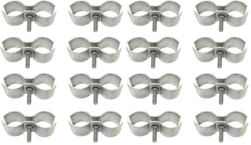 1-5/8" Chain Link Fence Panel Clamps, Galvanized Fence Dog Kennel Saddle Clamps, 8pcs for 42mm Pipe Panel Frames (1 5/8'') (Pack of 2) - size: 1 5/8'' (Pack of 2)
