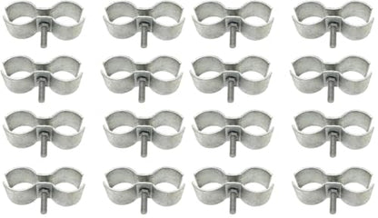 1-5/8" Chain Link Fence Panel Clamps, Galvanized Fence Dog Kennel Saddle Clamps, 8pcs for 42mm Pipe Panel Frames (1 5/8'') (Pack of 2) - size: 1 5/8'' (Pack of 2)