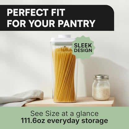 Bop Top Airtight Food Storage Containers with Lid Multi Pack | Kitchen Canister Sets | Air Tight Pantry Container | Pop Top Dry Food Storage Containers for Snacks, Sugar, Flour, Baking, Cereal, Pasta - color: Set of 4