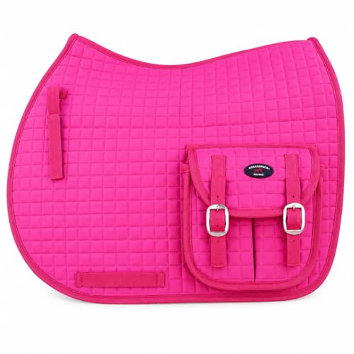 Horse English Quilted All-Purpose Saddle Pad Hot Pink w/ Pockets 72123