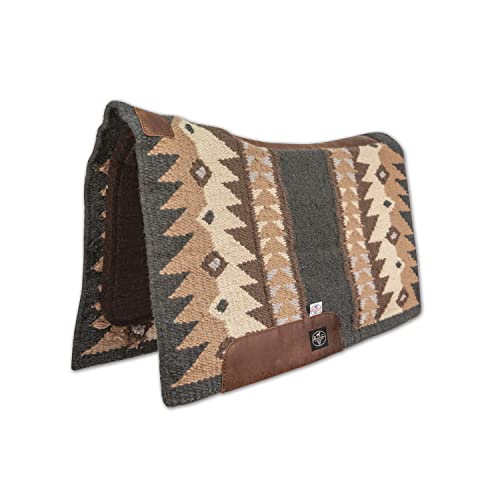 Professional's Choice Fuse Saddle Pad | Navajo Top with Steam-Pressed Bottom - color: Charcoal/Tan, style: 1" Felt Thickness