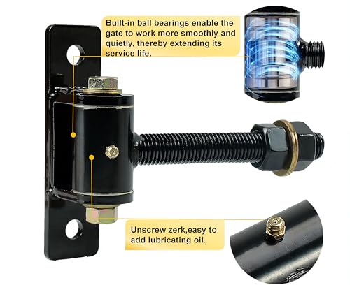 Heavy Duty T Bolt Gate Hinges, 700 LBS Capacity,Thickened Solid Steel
