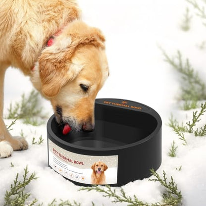 Heated Water Bowl for Dogs, 2.2L Outdoor Anti-Freezing Pet Thermal Water Bowl for Cats Chickens Rabbits Birds, Winter Heated Chicken Waterer, Provided Drinking Water in Cold Weather, Black - size: 2.2L(Black)