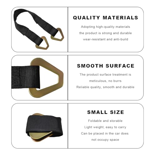 2" × 29" Premium Axle Tie Down Strap with D Rings, Heavy Duty Auto Axle Straps with Protective Sleeves 6614 Lb. Capacity, Adjustable Tire Strap Tie Down for Securing Car Transport (Black) - color: Black