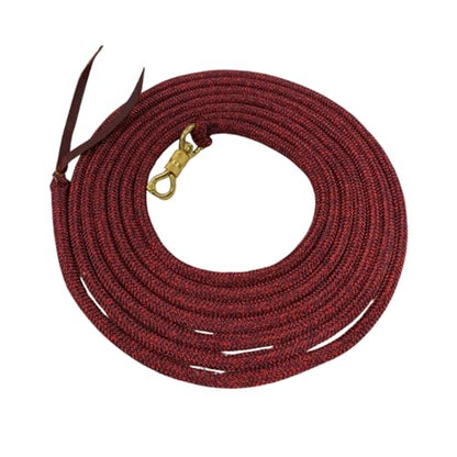 PARELLI 22 Foot Line Ground Training Rope - Strong Everyday Use All-Purpose Large Horse Lead Rope with Loop & Latigo Popper | 9/16" Diameter Smooth Yachting Braid, Burgandy Red - color: Burgundy Red