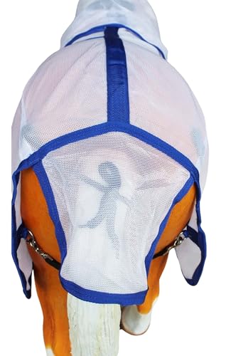Challenger Miniature Weanling Donkey Pony Horse Foal Summer Fly Sheet 51807 - color: White Royal Blue, size: 46 Inches