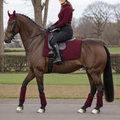 Horse Polo Leg Wraps Soft Fleece Wraps Equestrian Leg Bandage 4-Pack (Cob(8.2ft), Wine Red) - color: Wine Red, size: Cob(8.2ft)