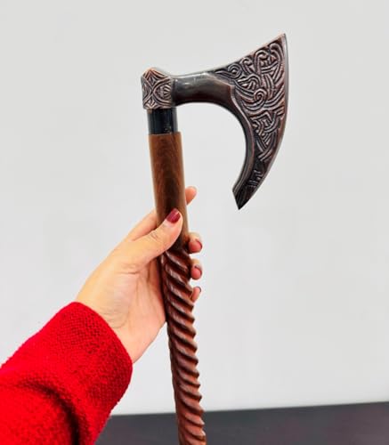 Handmade Solid Brass Head Handle Vintage Style Antique Wooden Walking Stick Cane Gift (3 Fold Wooden Walking Cane) - style: Axe Walking Handle Stand