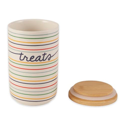 Bone Dry Ceramic Pet Treat Canister, Dishwasher Safe, 4x6.5" Treats - color: Treats, size: 4x6.5"