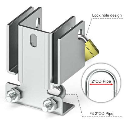 Chain Link Fence Double Gate Latch Strong Arm Double Gate Latch - size: For 1 5/8" thru 2" Gate Frames