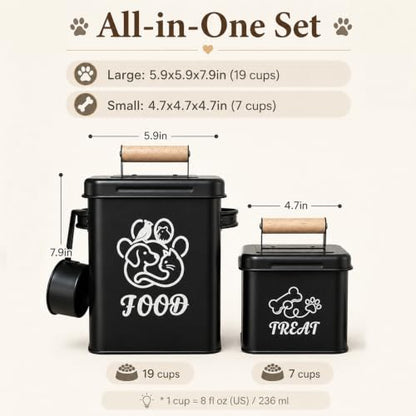 Airtight Dog Treat Container Set of 2 - color: Black