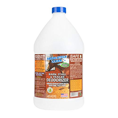 Absolutely Clean Barn, Stall, or Horse Trailer Deodorizer, Natural-Based Cleaning Spray (128oz) - size: 128oz
