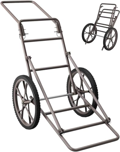 Goplus Folding Deer Cart, 500LBS Deer Hauler with Big Rubber Wheels, Heavy Duty Metal Hunting Game Cart for Animals, Firewood, Hiking, Fishing - style: 23" x 51" x 37.5"