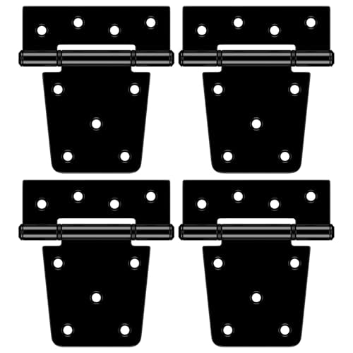 3.5 Inch Heavy Duty Gate Hinges, Extra Thick Black Shed Barn Door Hinges for Wooden Fences, Yard Gate, Vinyl Fence Gate, Garage, Gate Door Hinges for Indoor Outdoor(4 Pack)