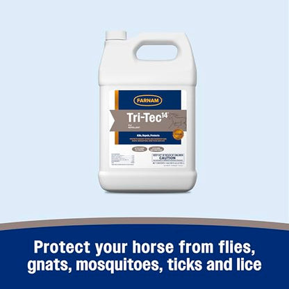 Farnam Tri-Tec 14 Fly Spray for Horses, Protects for Up to 14 Days, 128 oz - size: 128 Fl Oz (Pack of 1)